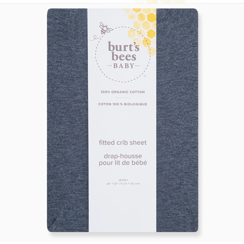 NWT Burt's Bees Baby Organic Cotton Fitted Crib Sheet - Nightfall Navy Blue